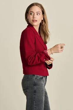 POM Amsterdam BLAZER Short Burgundy Red Sale