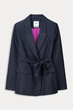 POM Amsterdam BLAZER Striped Midnight Blue New