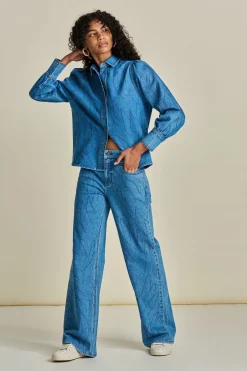 POM Amsterdam BLOUSE Denim Rhinestones Online