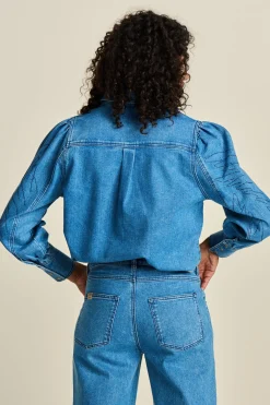 POM Amsterdam BLOUSE Denim Rhinestones Online