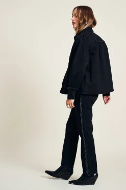 POM Amsterdam BLOUSE Denim Washed Black Discount
