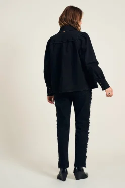 POM Amsterdam BLOUSE Denim Washed Black Discount