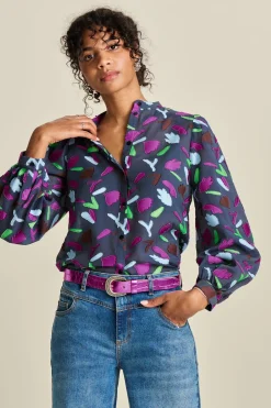 POM Amsterdam BLOUSE Featherfest Blue Best