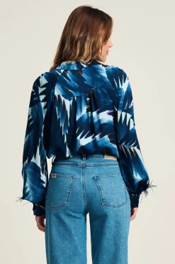 POM Amsterdam BLOUSE Feathers Blue Sale
