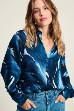 POM Amsterdam BLOUSE Feathers Blue Sale