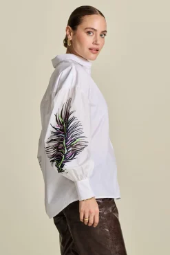 POM Amsterdam BLOUSE Maxime Feather White Hot