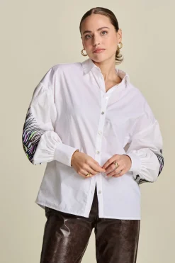 POM Amsterdam BLOUSE Maxime Feather White Hot