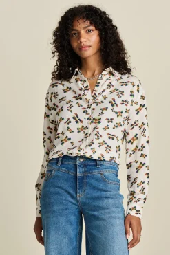 POM Amsterdam BLOUSE Milly Butterfly Ecru Sale