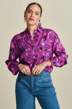 POM Amsterdam BLOUSE Milly Featherfest Cactus Pink