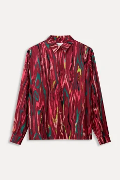 POM Amsterdam BLOUSE Milly Woody Burgundy Red New