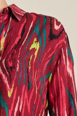 POM Amsterdam BLOUSE Milly Woody Burgundy Red New