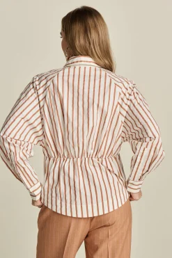 POM Amsterdam BLOUSE Striped Poplin White Hot