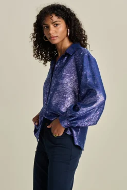 POM Amsterdam BLOUSE Violet Festive Blue Online