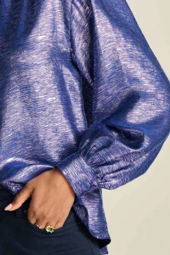 POM Amsterdam BLOUSE Violet Festive Blue Online