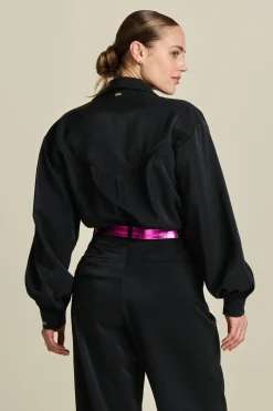 POM Amsterdam BLOUSE Violet Shimmer Black Online