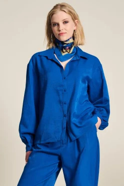 POM Amsterdam BLOUSE Violet Shimmer Blue Outlet
