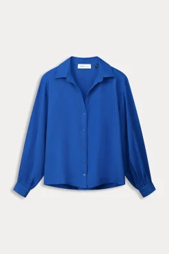POM Amsterdam BLOUSE Violet Shimmer Blue Outlet