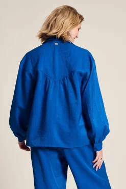 POM Amsterdam BLOUSE Violet Shimmer Blue Outlet
