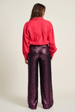 POM Amsterdam BLOUSE Violet Shimmer Vibrant Pink Online