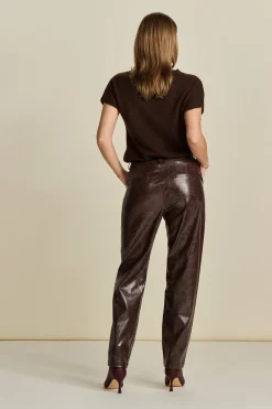 POM Amsterdam BROEK Faux Leather Brown New