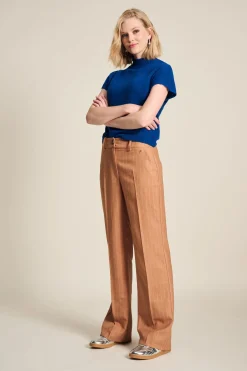 POM Amsterdam BROEK Striped Sugar Brown Hot