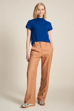 POM Amsterdam BROEK Striped Sugar Brown Hot