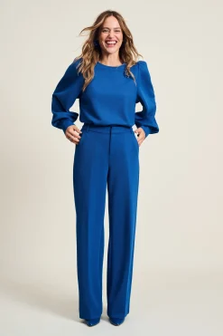 POM Amsterdam BROEK Wide Leg Mid Blue