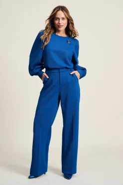 POM Amsterdam BROEK Wide Leg Mid Blue