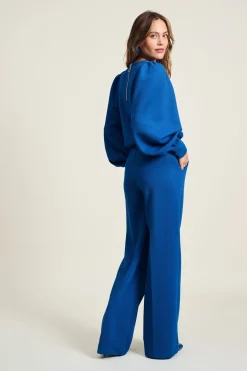 POM Amsterdam BROEK Wide Leg Mid Blue