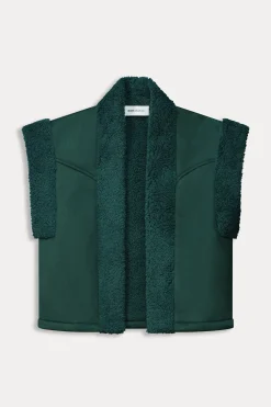 POM Amsterdam GILET Lammy Teal Green Discount