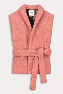 POM Amsterdam GILET Teddy Dusty Pink Online