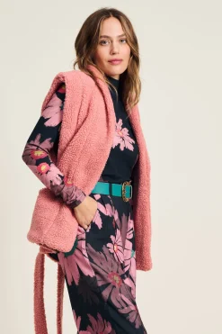 POM Amsterdam GILET Teddy Dusty Pink Online