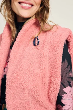 POM Amsterdam GILET Teddy Dusty Pink Online