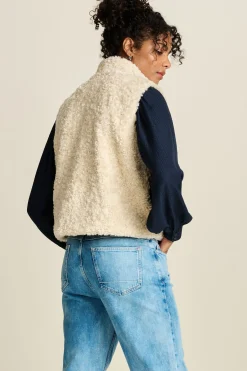 POM Amsterdam GILET Teddy Love Ecru Discount
