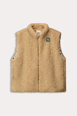 POM Amsterdam GILET Teddy Love Vintage Brown Sale
