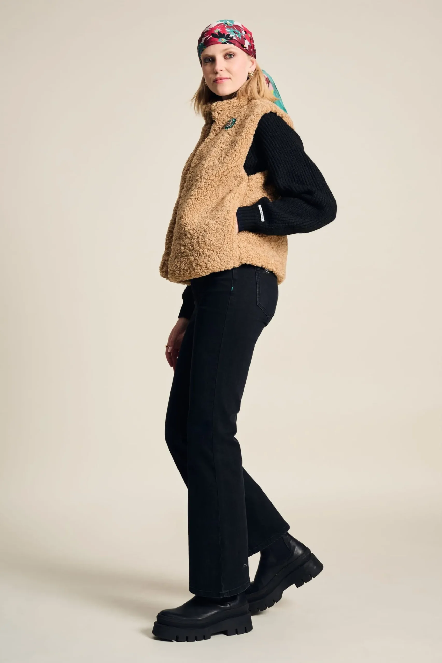 POM Amsterdam GILET Teddy Love Vintage Brown Sale