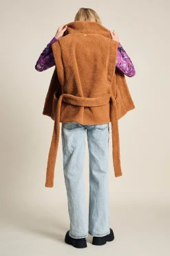 POM Amsterdam GILET Teddy Sugar Brown Online