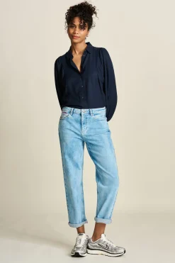 POM Amsterdam JEANS Eline Straight Mid Blue New