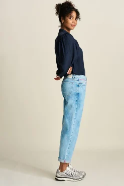 POM Amsterdam JEANS Eline Straight Mid Blue New