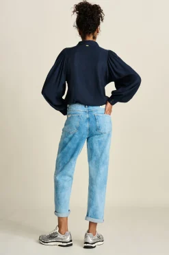 POM Amsterdam JEANS Eline Straight Mid Blue New