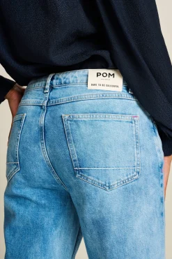POM Amsterdam JEANS Eline Straight Mid Blue New