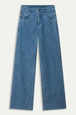 POM Amsterdam JEANS Wide Leg Denim Rhinestones