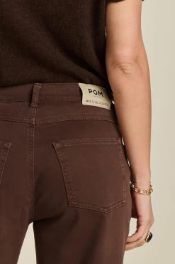 POM Amsterdam JEANS Wide Leg Washed Brown Hot