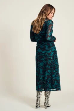 POM Amsterdam JURK Mesh Camo Teal Green Clearance