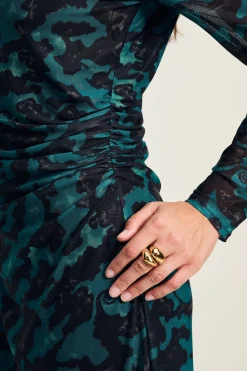 POM Amsterdam JURK Mesh Camo Teal Green Clearance