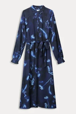 POM Amsterdam JURK Blue Feathers and Floral Best