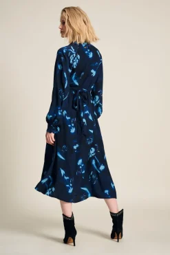 POM Amsterdam JURK Blue Feathers and Floral Best