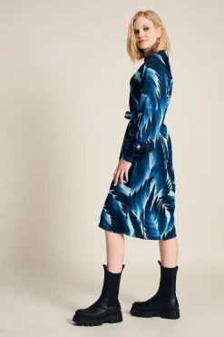 POM Amsterdam JURK Jada Feathers Blue Clearance
