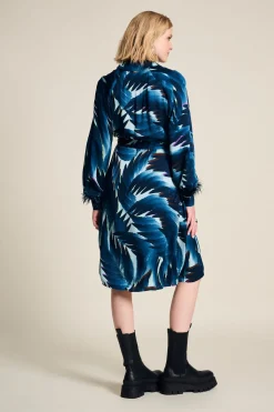 POM Amsterdam JURK Jada Feathers Blue Clearance