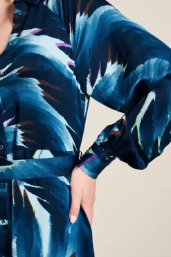 POM Amsterdam JURK Jada Feathers Blue Clearance